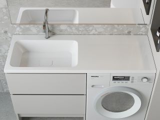 Раковина над стиральной машиной Madera Kamilla левая 130см белый 4627173210591